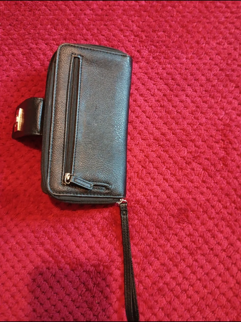 Black Leather Wristlet Wallet